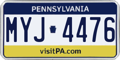 PA license plate MYJ4476