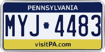 PA license plate MYJ4483