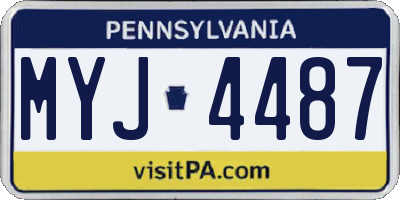 PA license plate MYJ4487