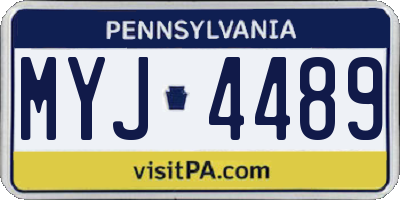 PA license plate MYJ4489