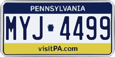 PA license plate MYJ4499
