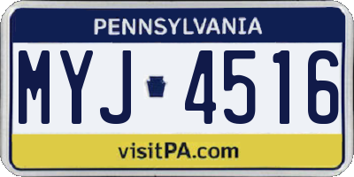PA license plate MYJ4516