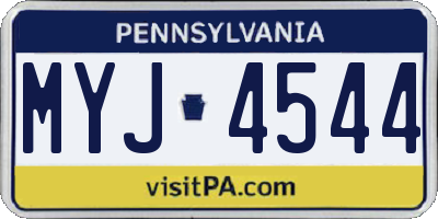 PA license plate MYJ4544