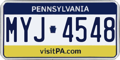 PA license plate MYJ4548