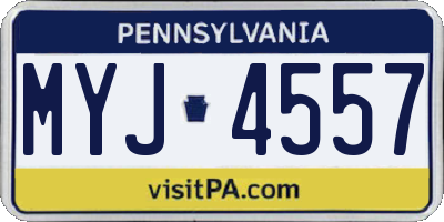 PA license plate MYJ4557