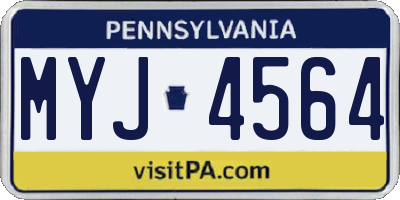 PA license plate MYJ4564