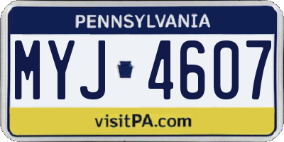 PA license plate MYJ4607
