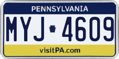PA license plate MYJ4609