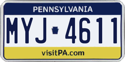PA license plate MYJ4611