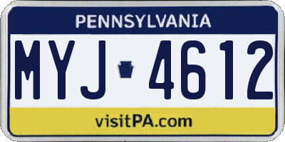 PA license plate MYJ4612