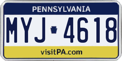 PA license plate MYJ4618