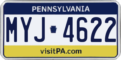 PA license plate MYJ4622