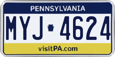 PA license plate MYJ4624