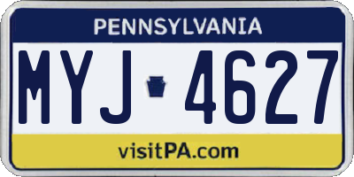 PA license plate MYJ4627
