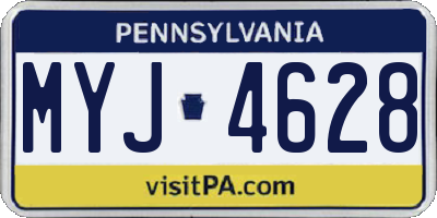 PA license plate MYJ4628