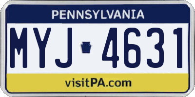 PA license plate MYJ4631