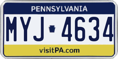 PA license plate MYJ4634