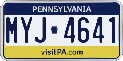 PA license plate MYJ4641