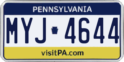 PA license plate MYJ4644