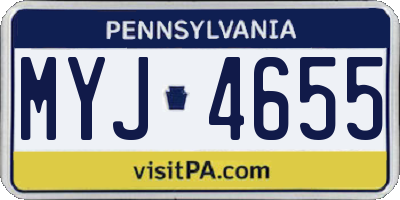 PA license plate MYJ4655