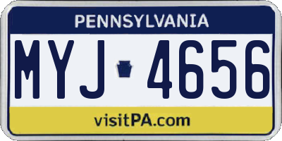PA license plate MYJ4656