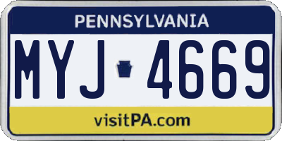PA license plate MYJ4669