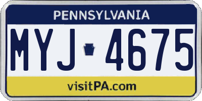 PA license plate MYJ4675