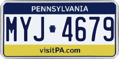 PA license plate MYJ4679