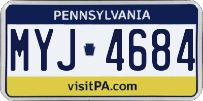 PA license plate MYJ4684