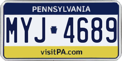 PA license plate MYJ4689