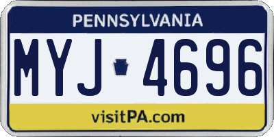 PA license plate MYJ4696
