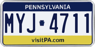PA license plate MYJ4711