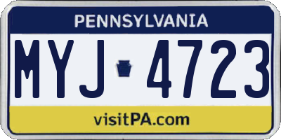 PA license plate MYJ4723