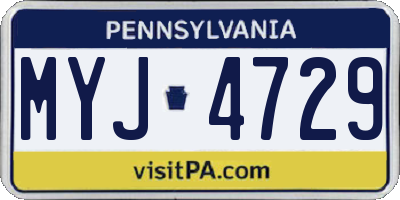 PA license plate MYJ4729