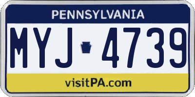 PA license plate MYJ4739