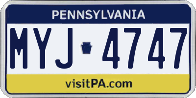 PA license plate MYJ4747