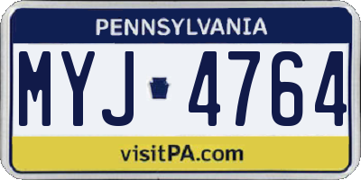 PA license plate MYJ4764