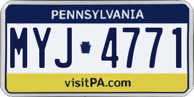 PA license plate MYJ4771