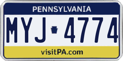 PA license plate MYJ4774