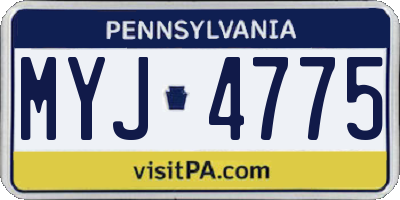 PA license plate MYJ4775