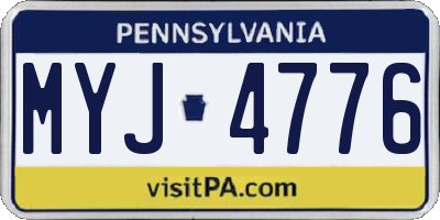 PA license plate MYJ4776