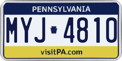 PA license plate MYJ4810