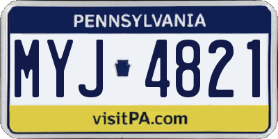 PA license plate MYJ4821