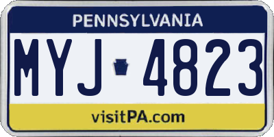 PA license plate MYJ4823
