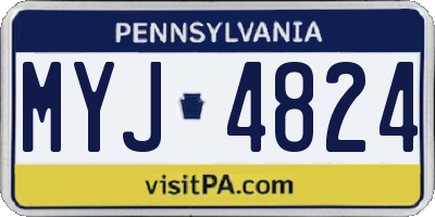 PA license plate MYJ4824