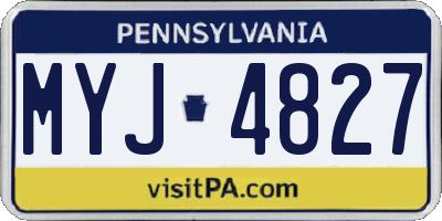 PA license plate MYJ4827