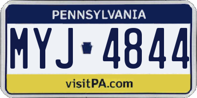 PA license plate MYJ4844