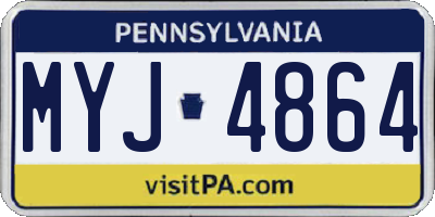 PA license plate MYJ4864