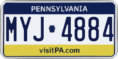 PA license plate MYJ4884