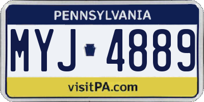PA license plate MYJ4889